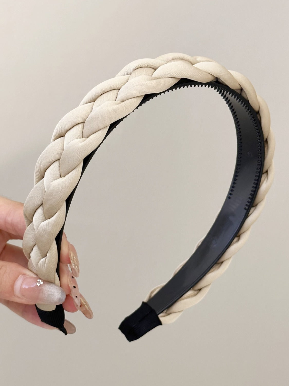 Gray Polyester Braided Wide Headband Trends