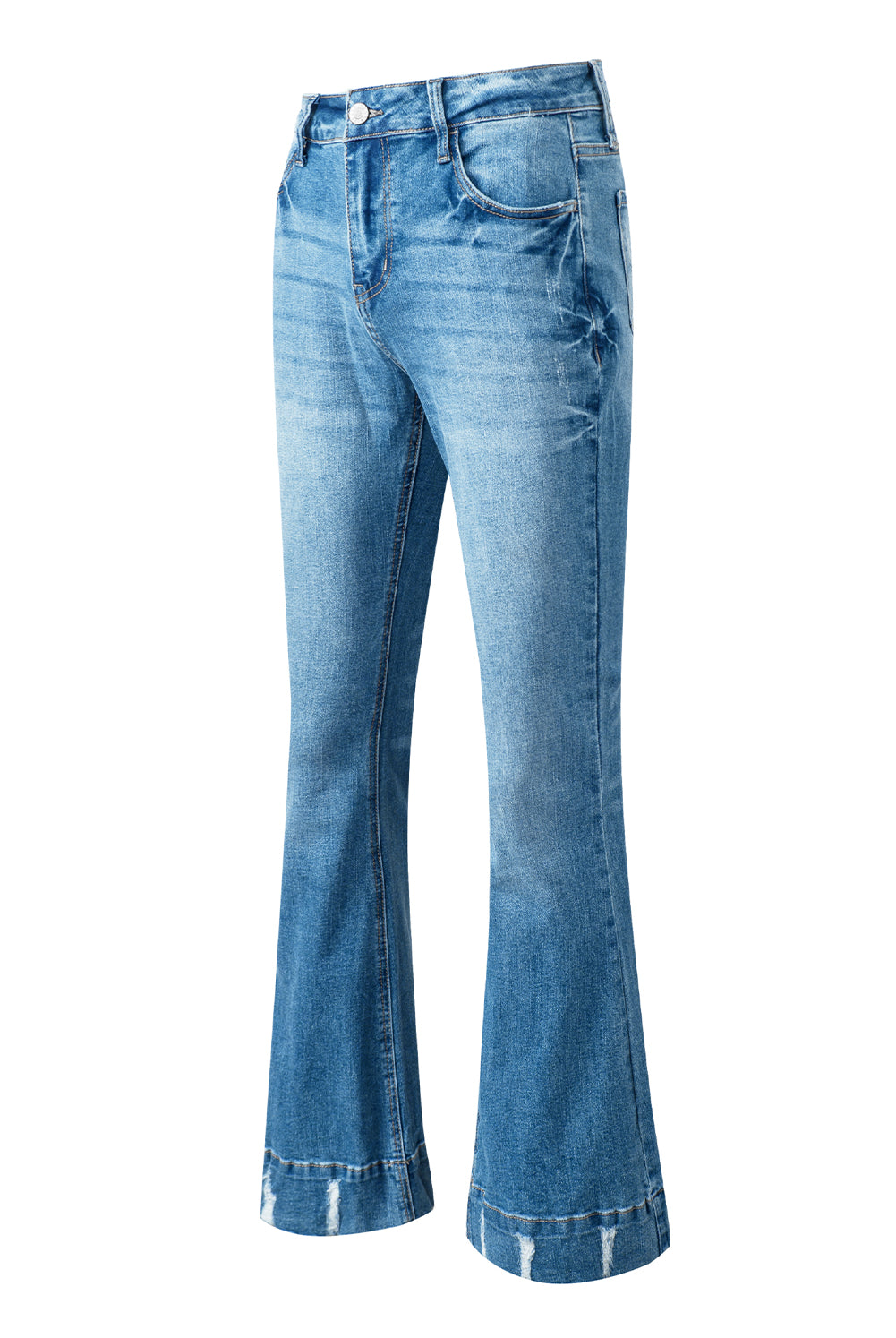 Steel Blue Cat's Whisker Bootcut Jeans with Pockets