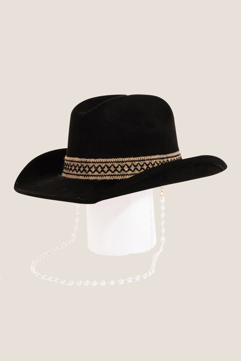 Antique White Fame Ornate Band Cowboy Hat