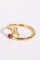 Misty Rose Constellation Stainless Steel Bypass Ring Zodiac