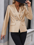 Rosy Brown Ivy Lane Button Up Collared Neck Blazer Trends