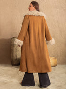 Rosy Brown Plus Size Open Front Long Sleeve Coat Coats & Jackets