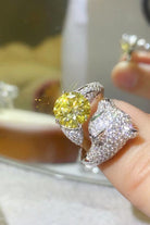 Rosy Brown 2 Carat Yellow Moissanite Animal Bypass Ring