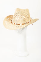 Seashell Fame Cowrie Shell Beaded String Straw Hat