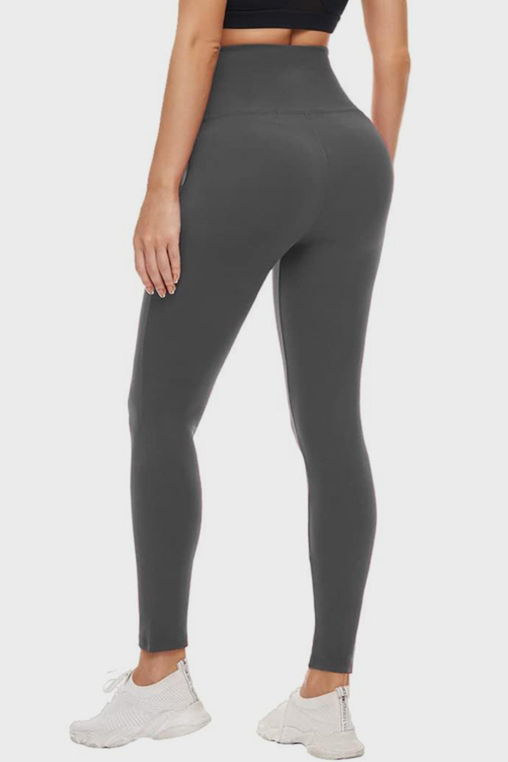 Dark Slate Gray Pocketed High Waist Active Leggings Trends