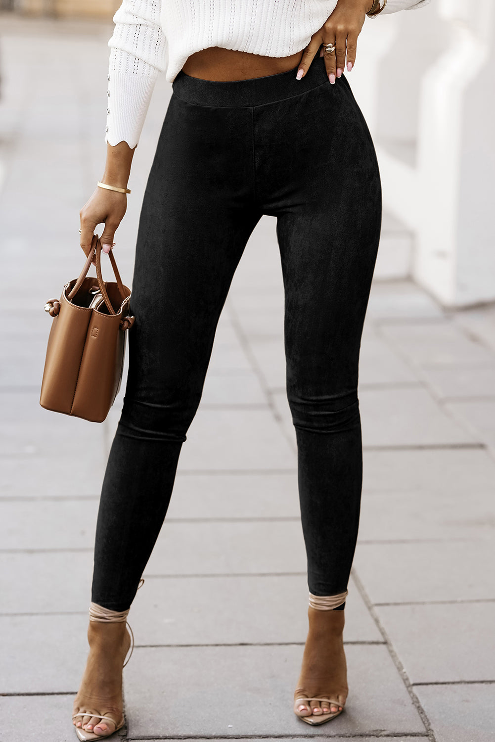 Light Gray High Waist Skinny Leggings Trends