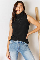 Light Gray Basic Bae Full Size Ribbed Turtleneck Tank Trends