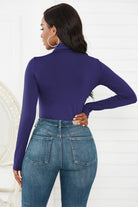 Lavender Turtleneck Long Sleeve Bodysuit Trends