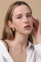 Rosy Brown Chunky C-Hoop Brass Earrings Dresses