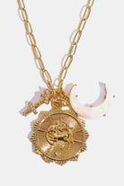 White Smoke Constellation and Moon Pendant Copper Necklace Zodiac