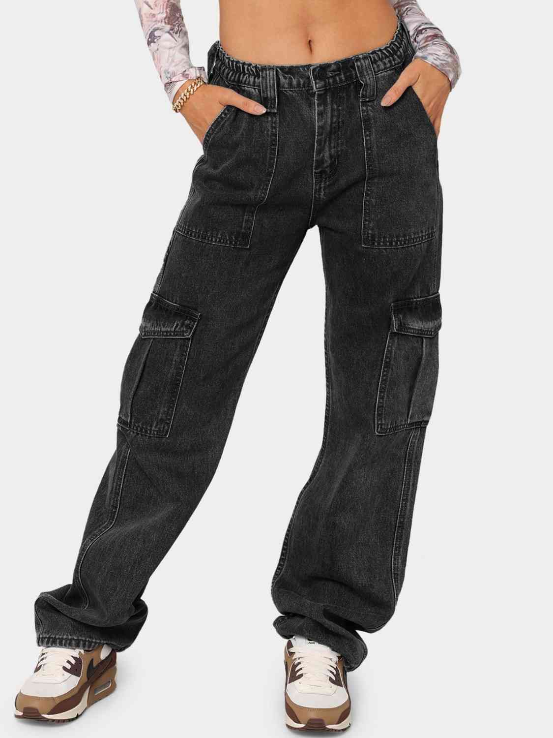 Lavender Like A Boy Straight Leg Cargo Jeans Pants
