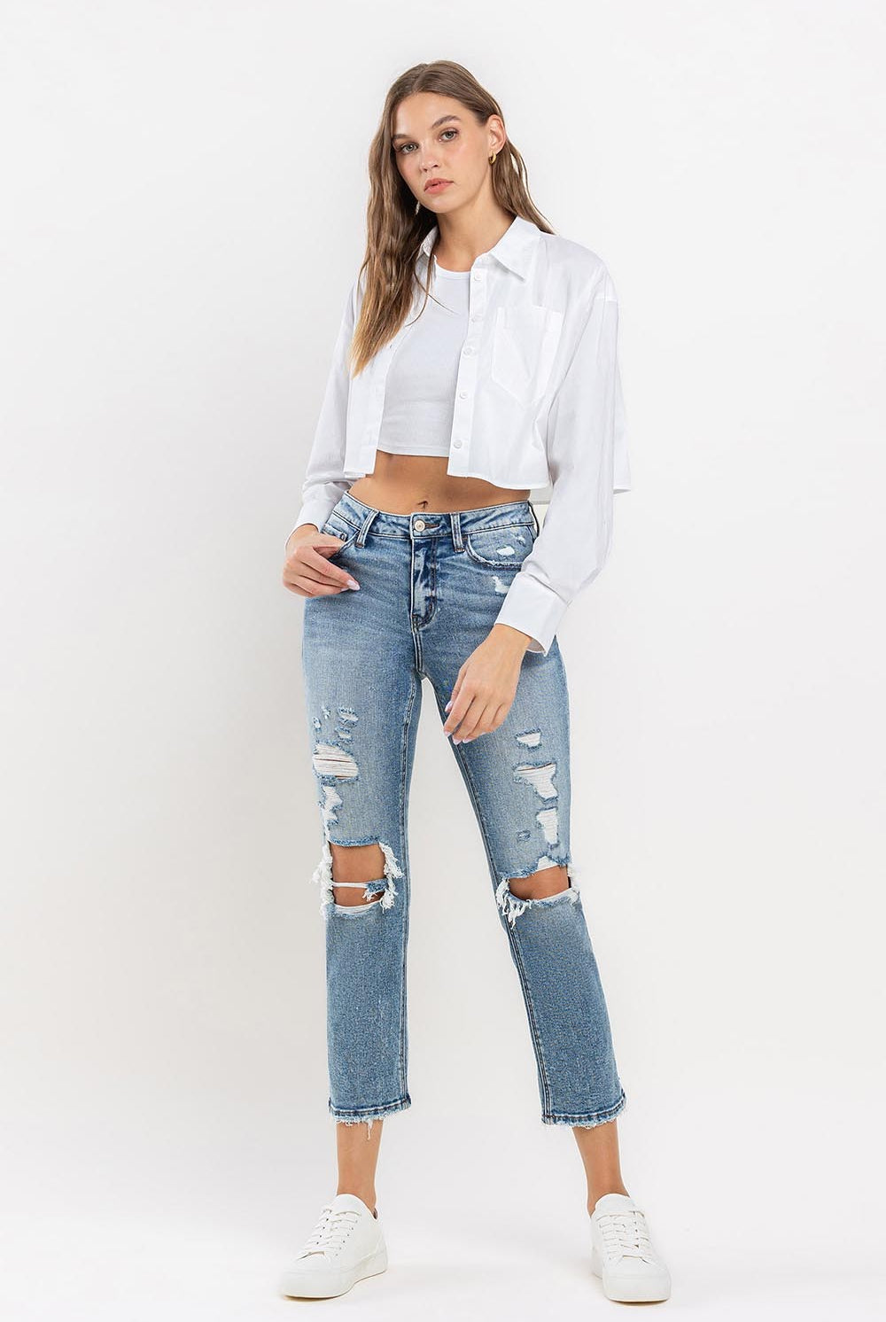 Lavender Lovervet Full Size High Rise Slim Straight Jeans Denim