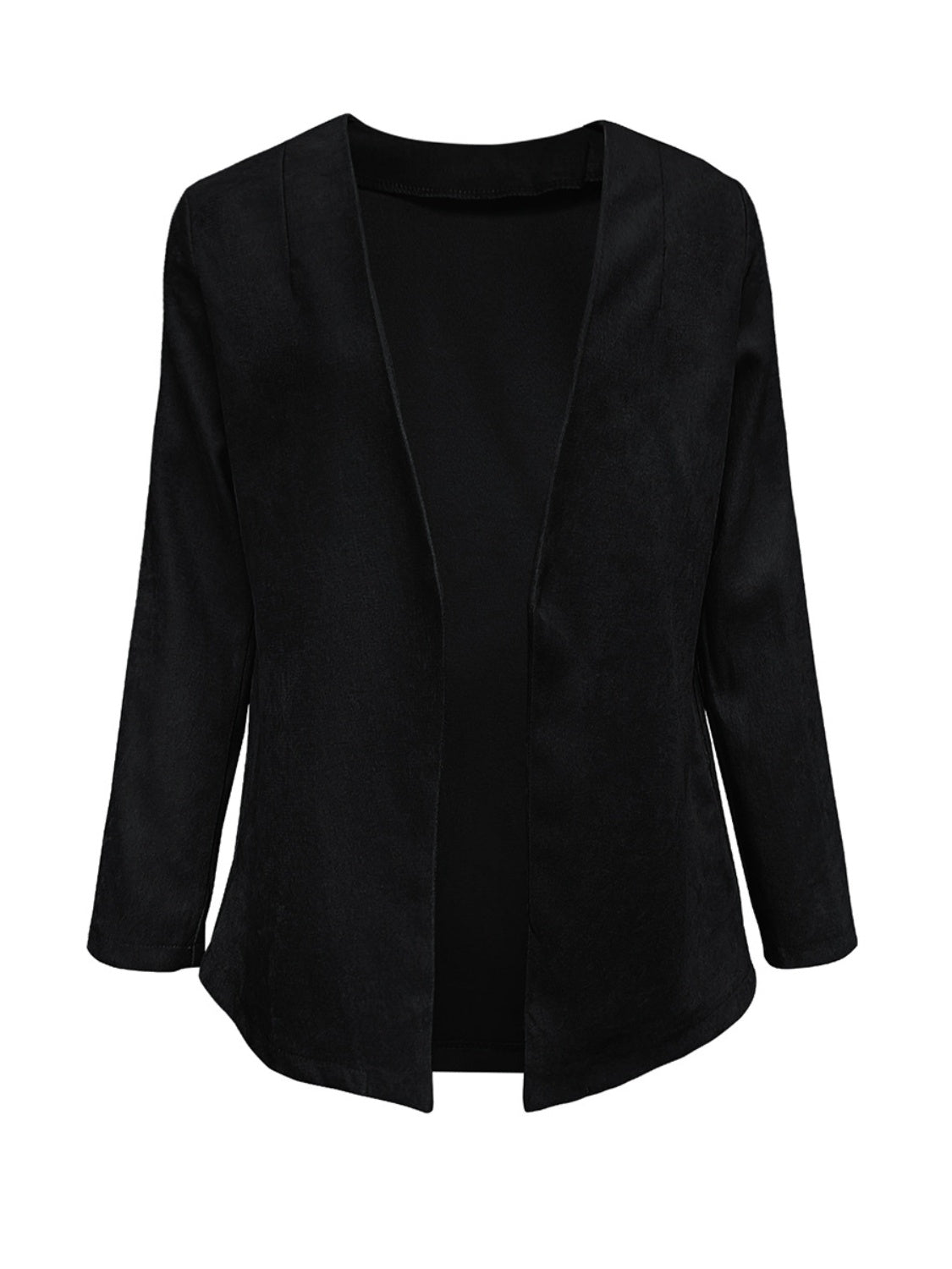 Black Open Front Long Sleeve Cardigan Coats & Jackets