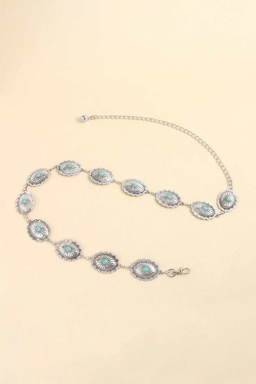 Antique White Vintage Turquoise Alloy Belt