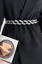 Dark Slate Gray 1.2" Width Acrylic Curb Chain Belt Trends