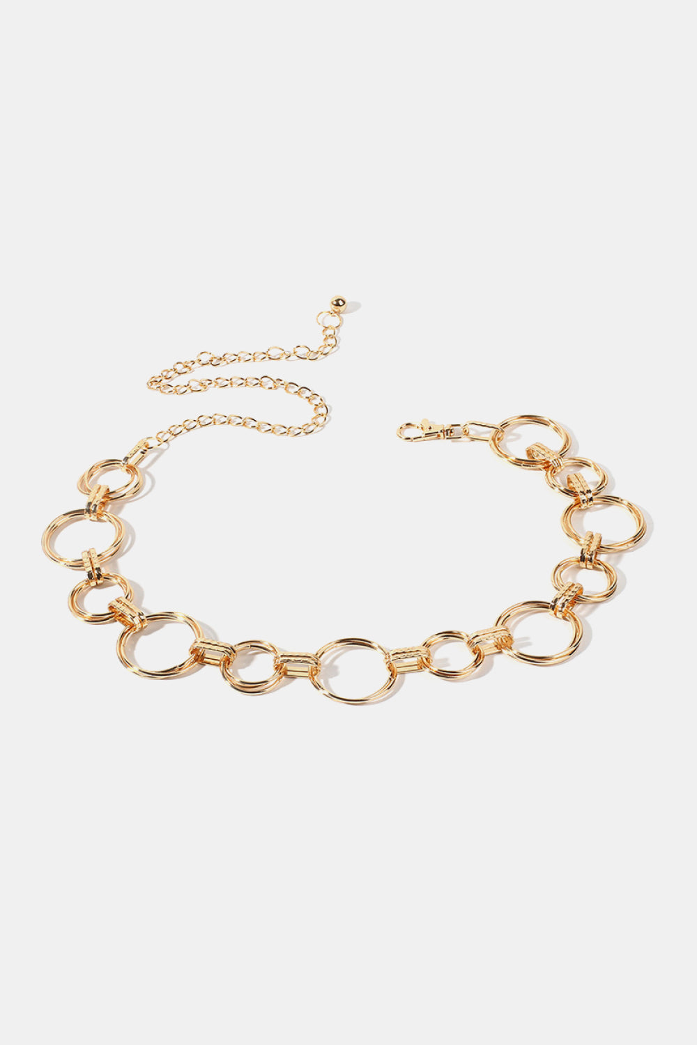 White Smoke Alloy Chain Circle Shape Belt Trends