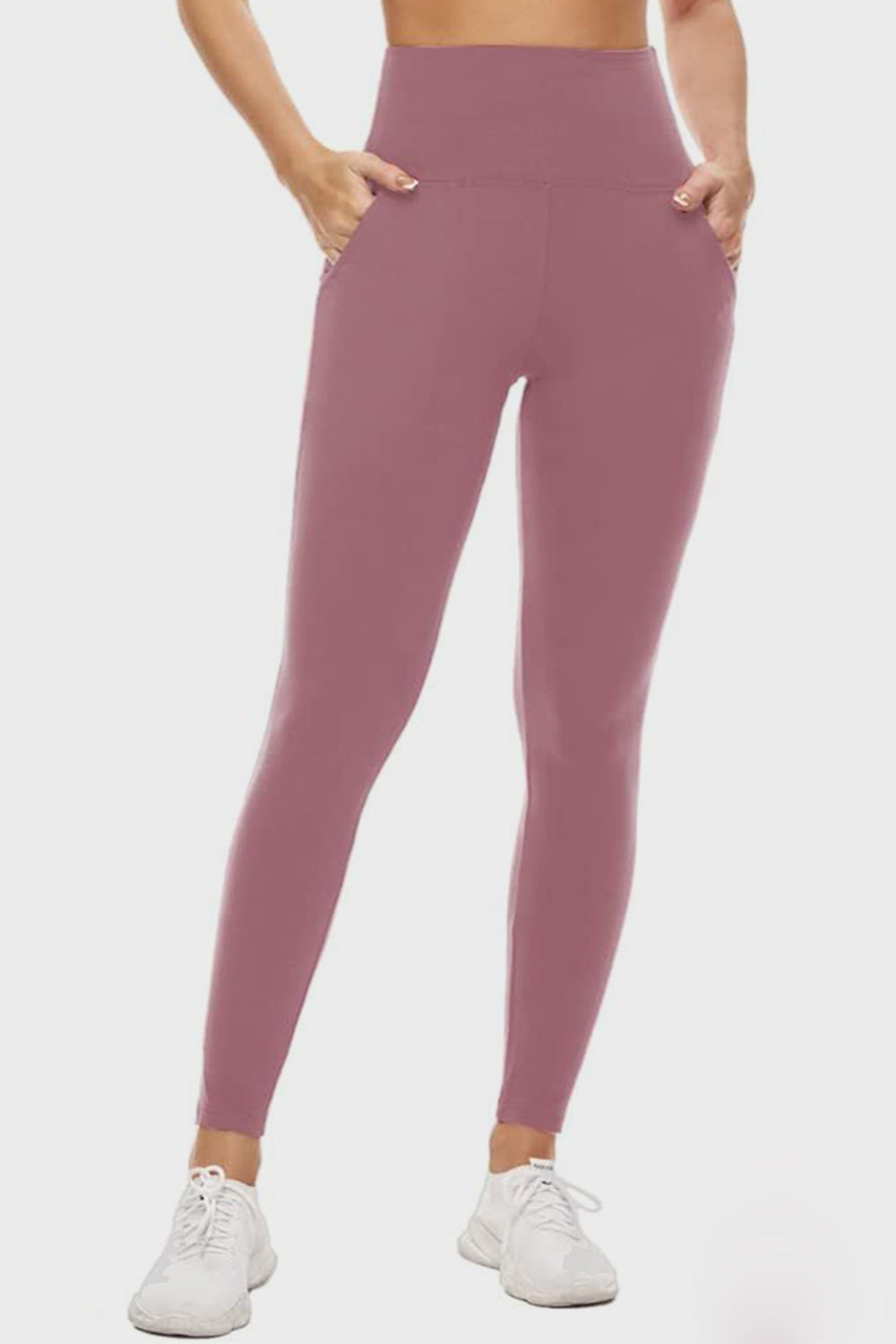 Dim Gray Pocketed High Waist Active Leggings Trends