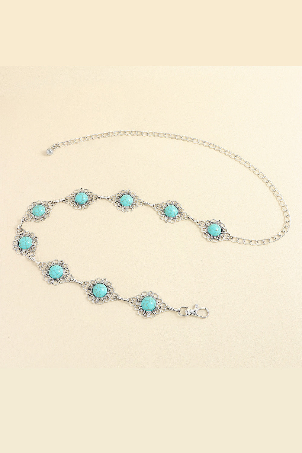 Antique White Vintage Turquoise Alloy Belt