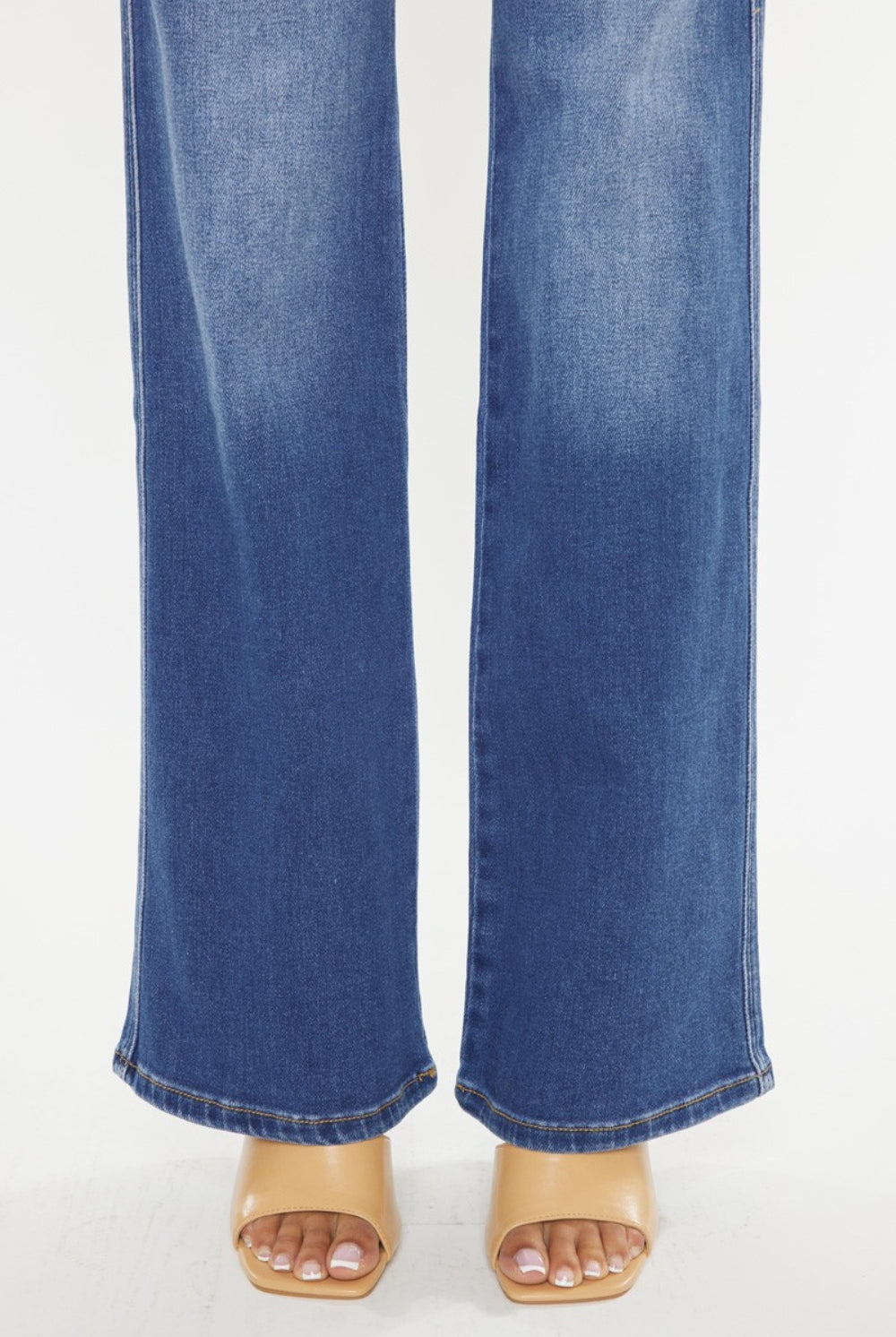 Beige Kancan Ultra High Waist Gradient Flare Jeans Denim