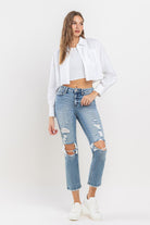 Lavender Lovervet Full Size High Rise Slim Straight Jeans Denim