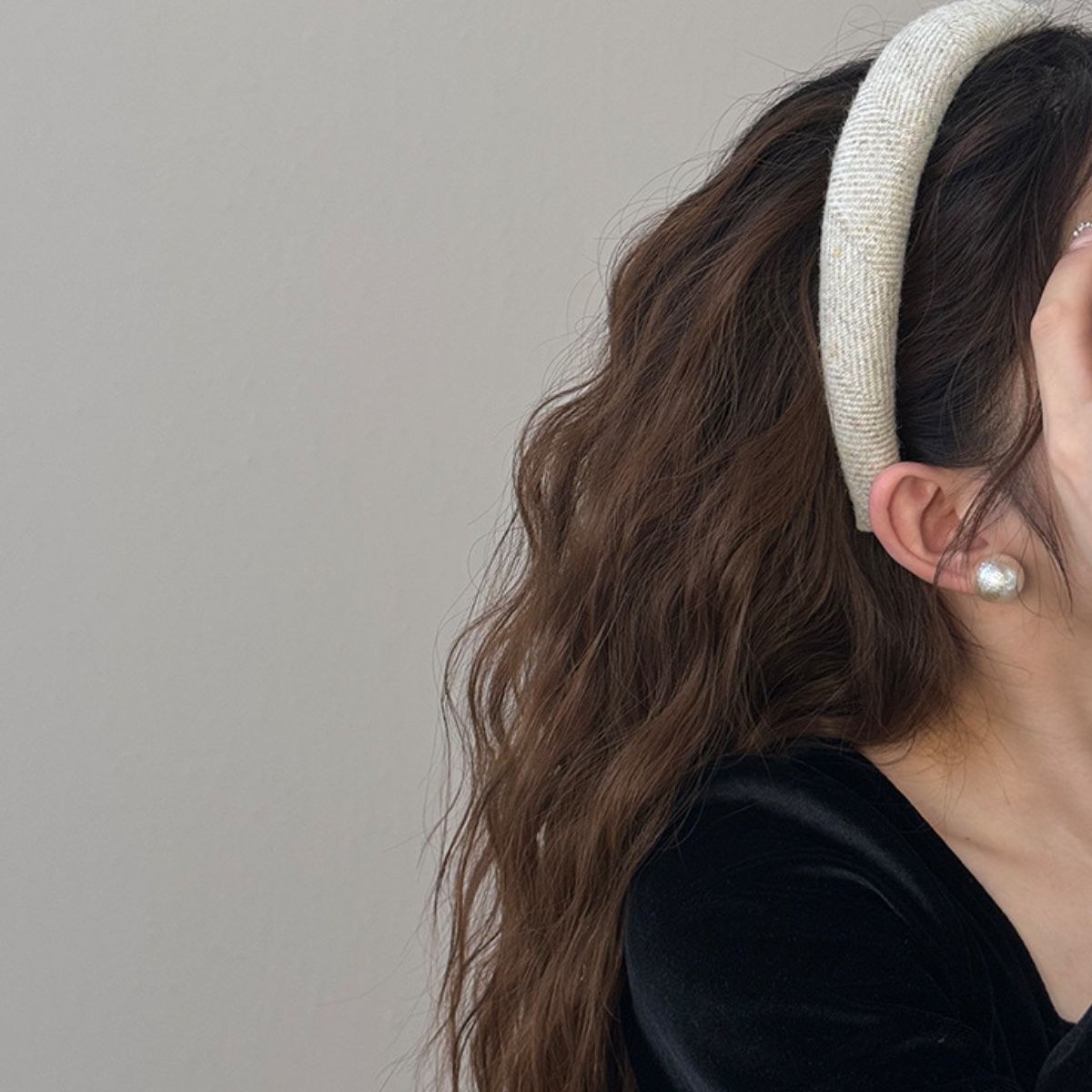 Dark Gray Polyester Wide Hair Headband Trends