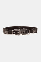 White Smoke Symmetrical Zinc Alloy Buckle PU Leather Belt