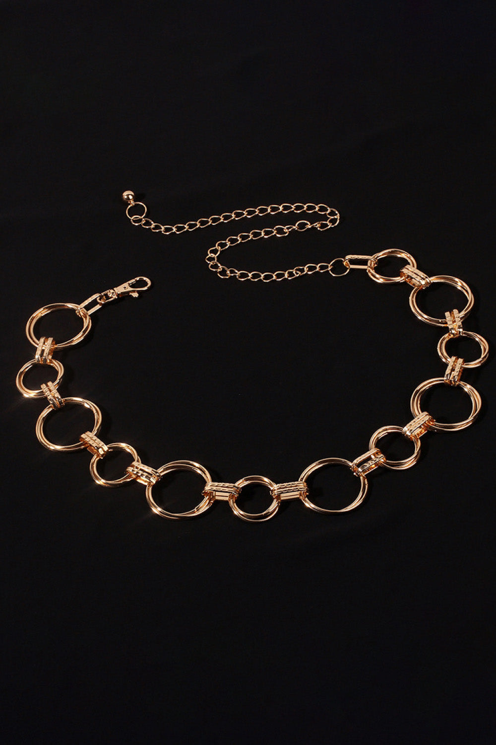 Black Alloy Chain Circle Shape Belt Trends