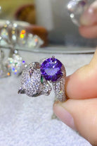 Gray 2 Carat Moissanite Adjustable Animal Bypass Ring