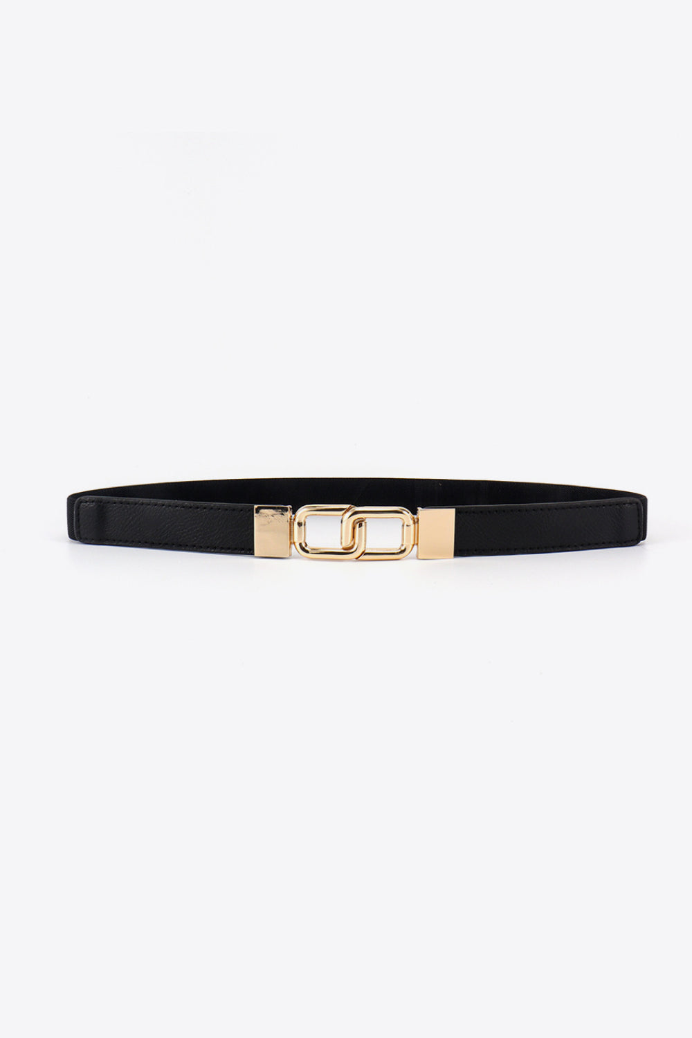 White Smoke Geometric Double Buckle Elastic Belt Trends