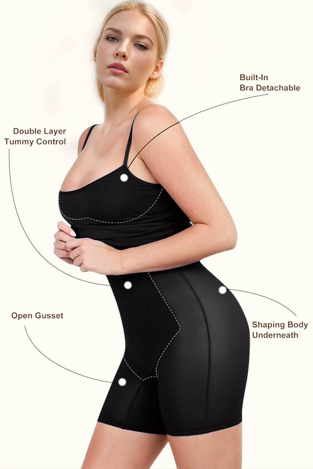 Black Basic Bae Full Size Built-In Shapewear Scoop Neck Sleeveless Dress Trends