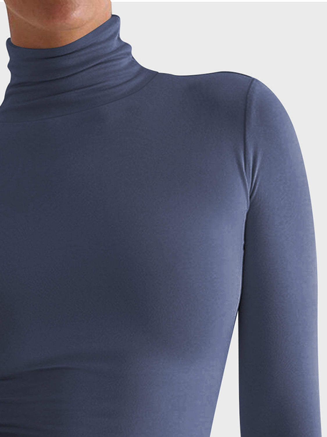 Dark Slate Gray Lovelet Turtleneck Long Sleeve T-Shirt Trends