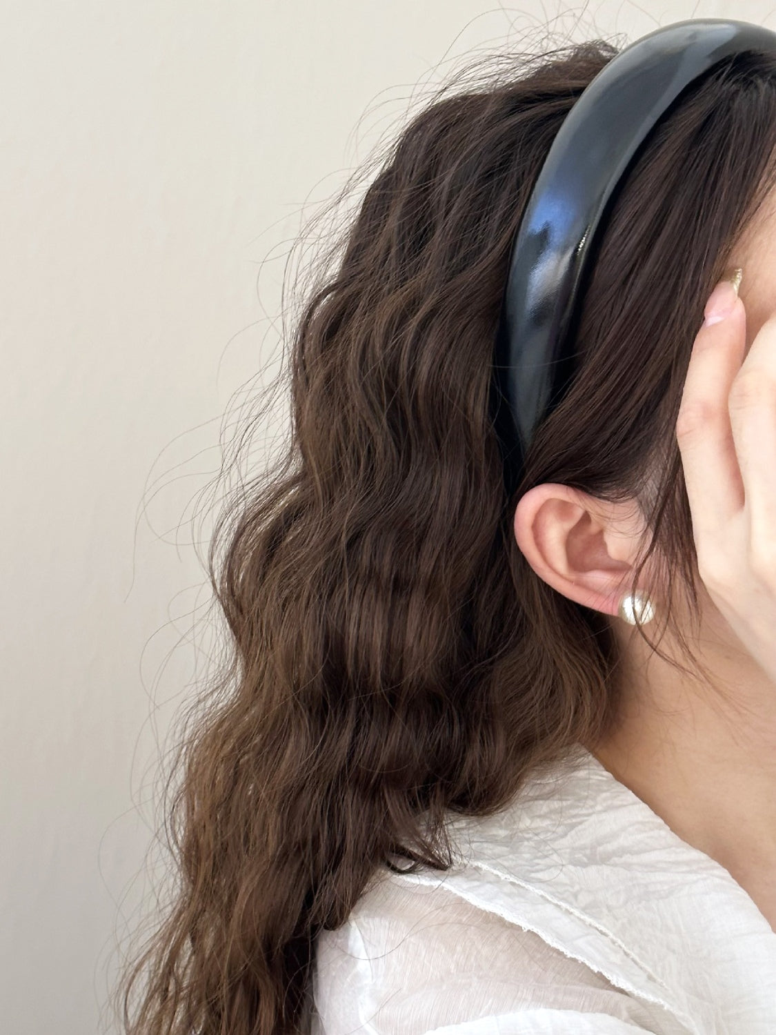 Dark Slate Gray PU Leather Wide Headband Trends