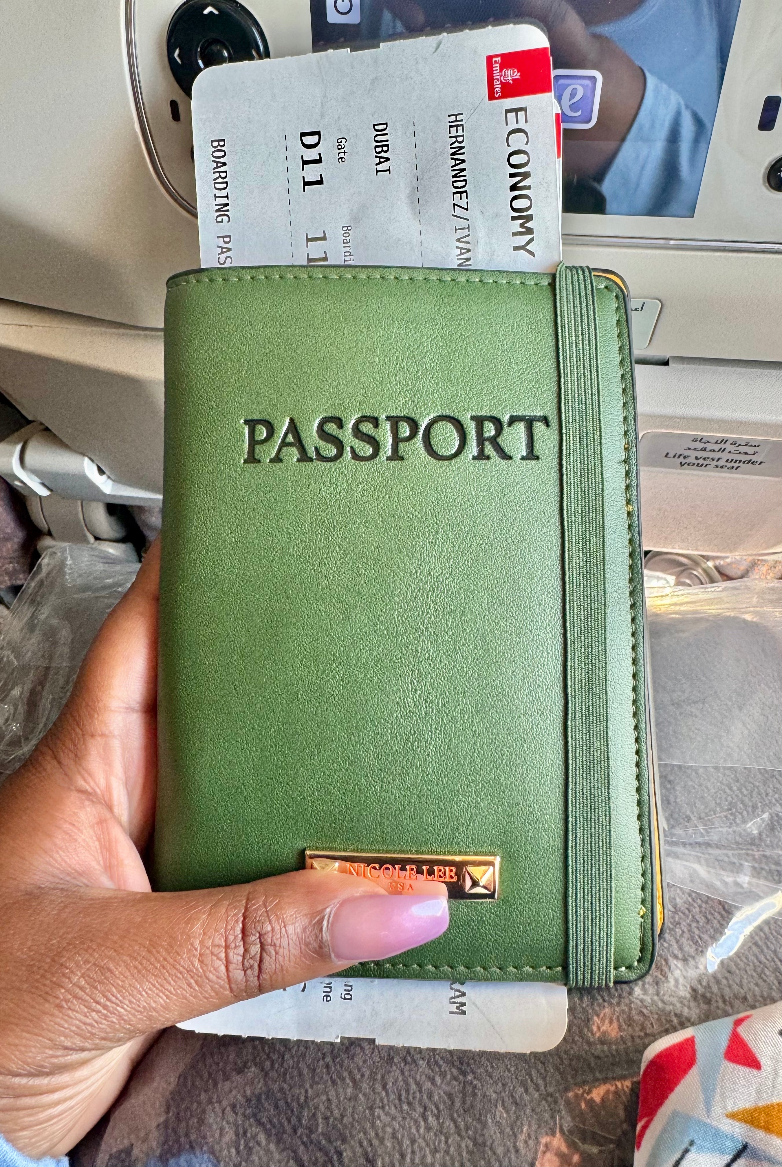 Dark Gray Nicole Lee USA Solid Passport Wallet Wallet
