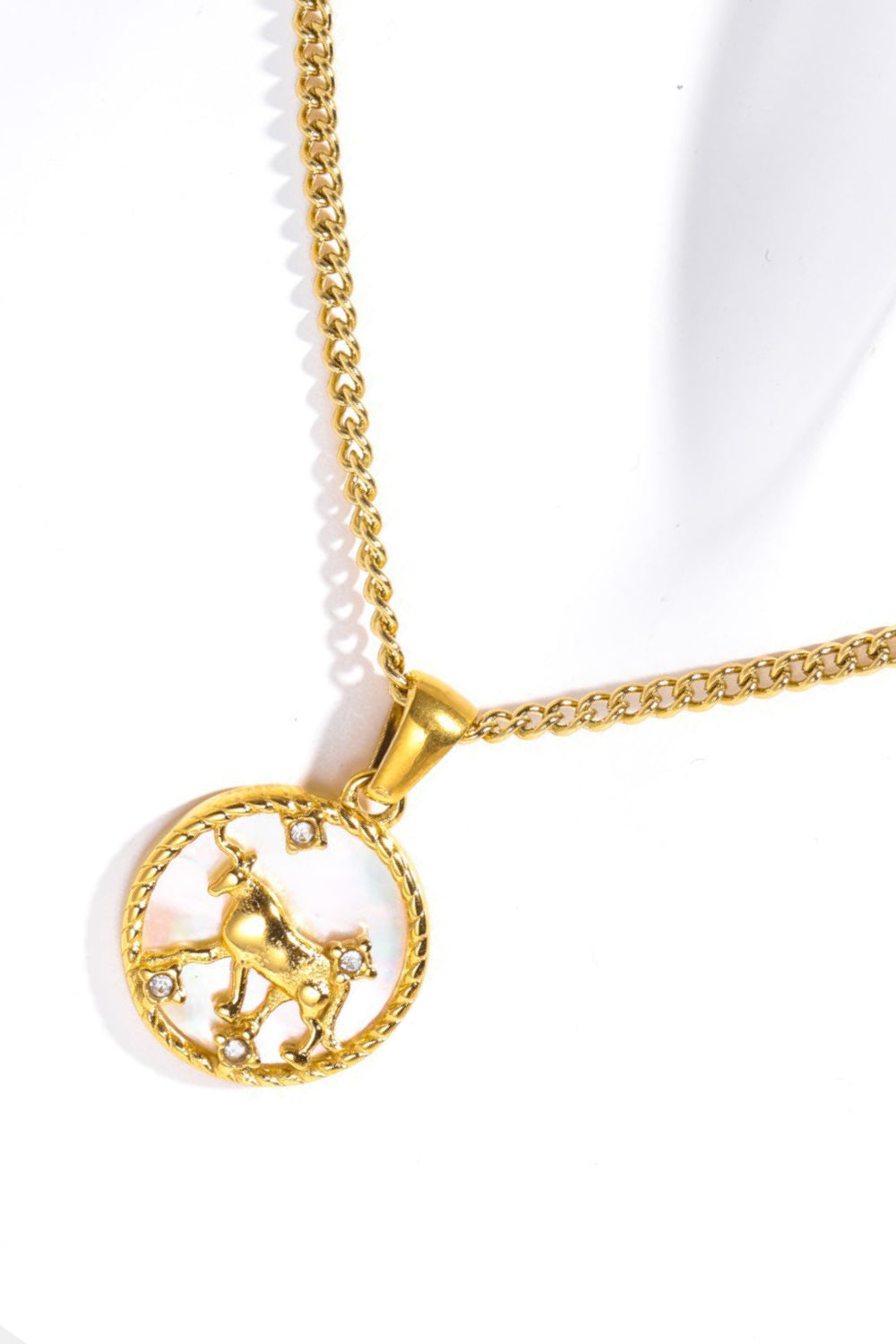 Goldenrod Constellation Pendant Stainless Steel Necklace Zodiac