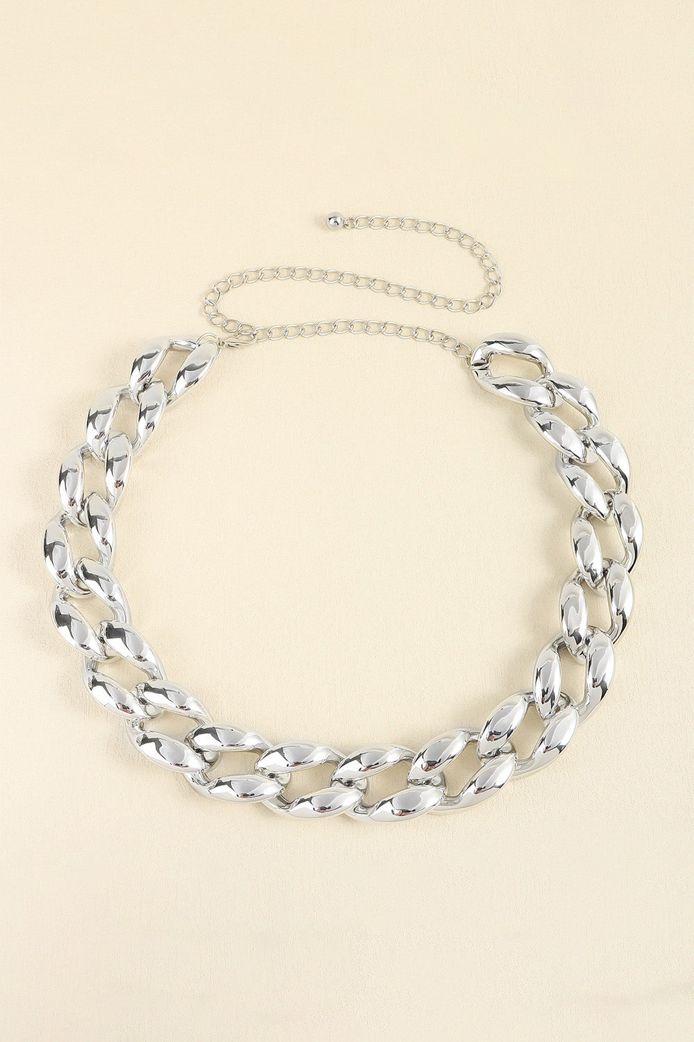 Antique White 1.2" Width Acrylic Curb Chain Belt Trends