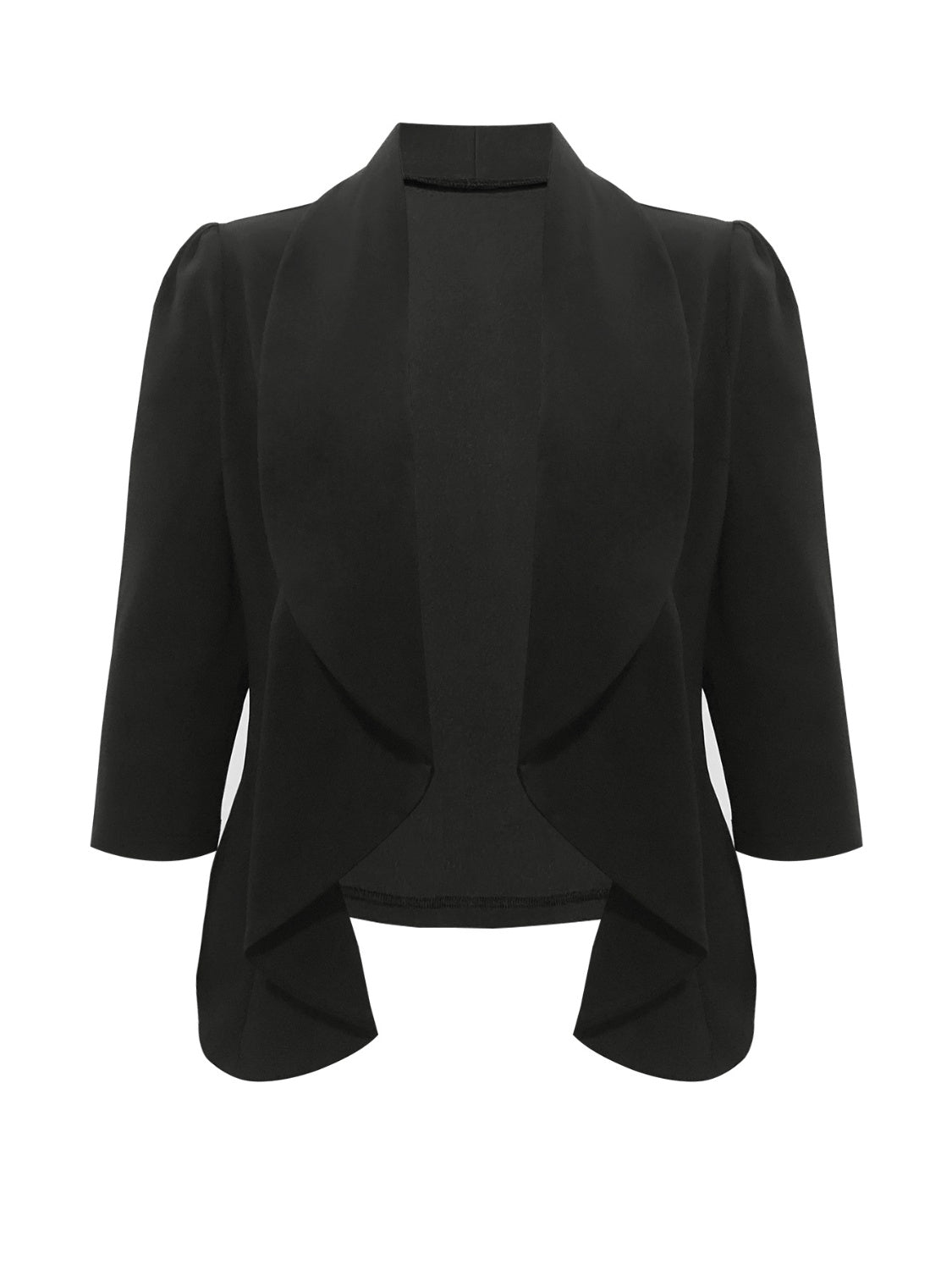 Black Three-Quarter Sleeve Blazer Trends