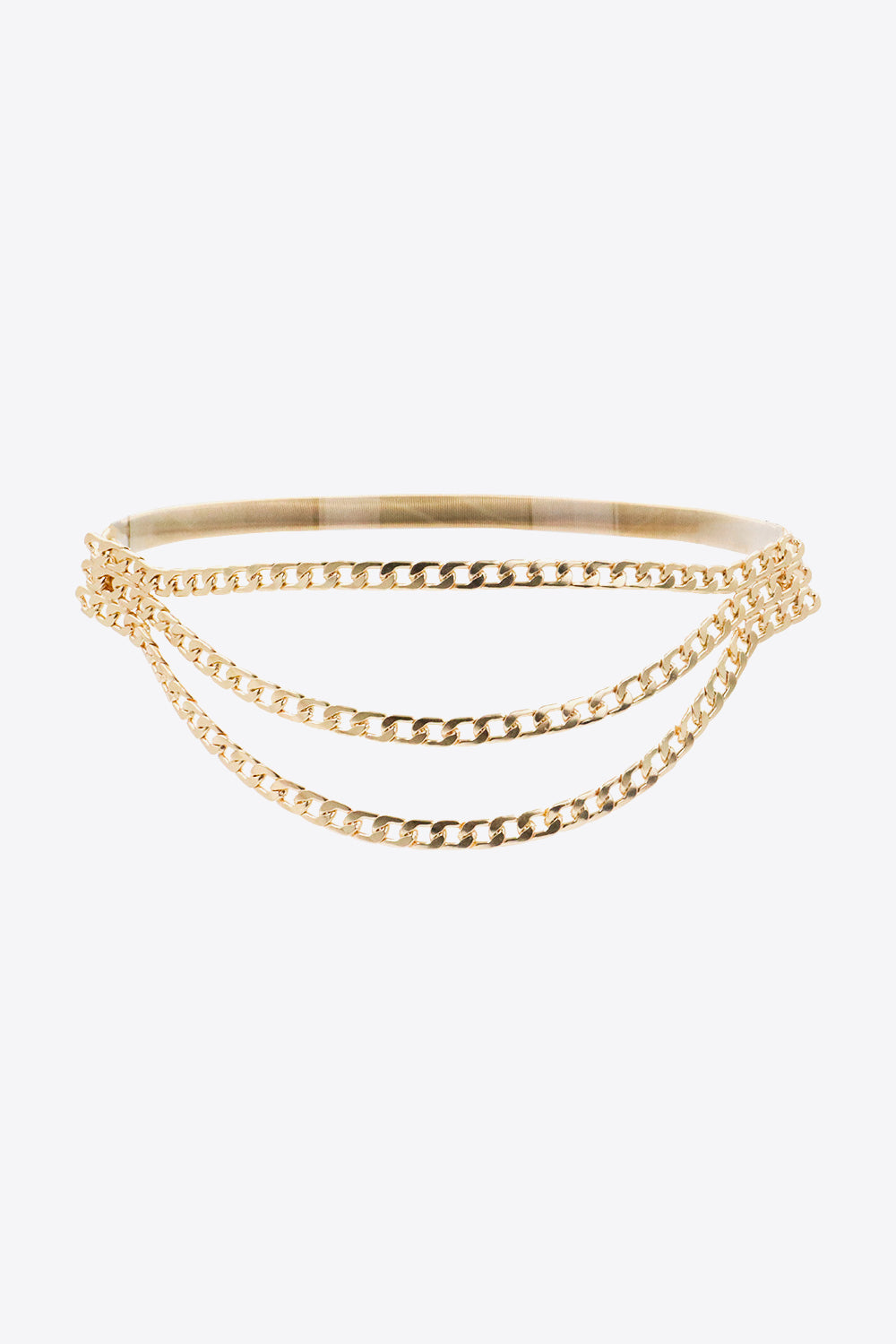 White Smoke Metal Triple-Layered Chain Belt Trends