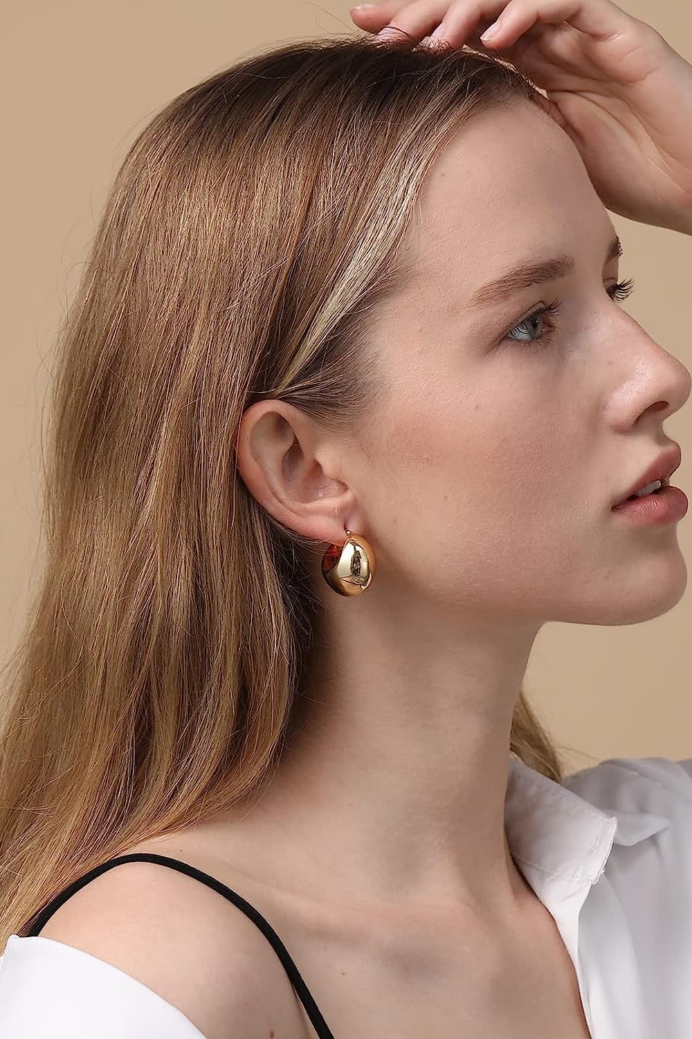 Rosy Brown Chunky C-Hoop Brass Earrings Dresses