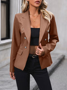 Rosy Brown Ivy Lane Button Up Collared Neck Blazer Trends