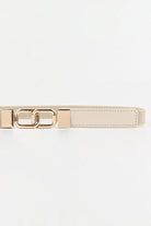 White Smoke Geometric Double Buckle Elastic Belt Trends