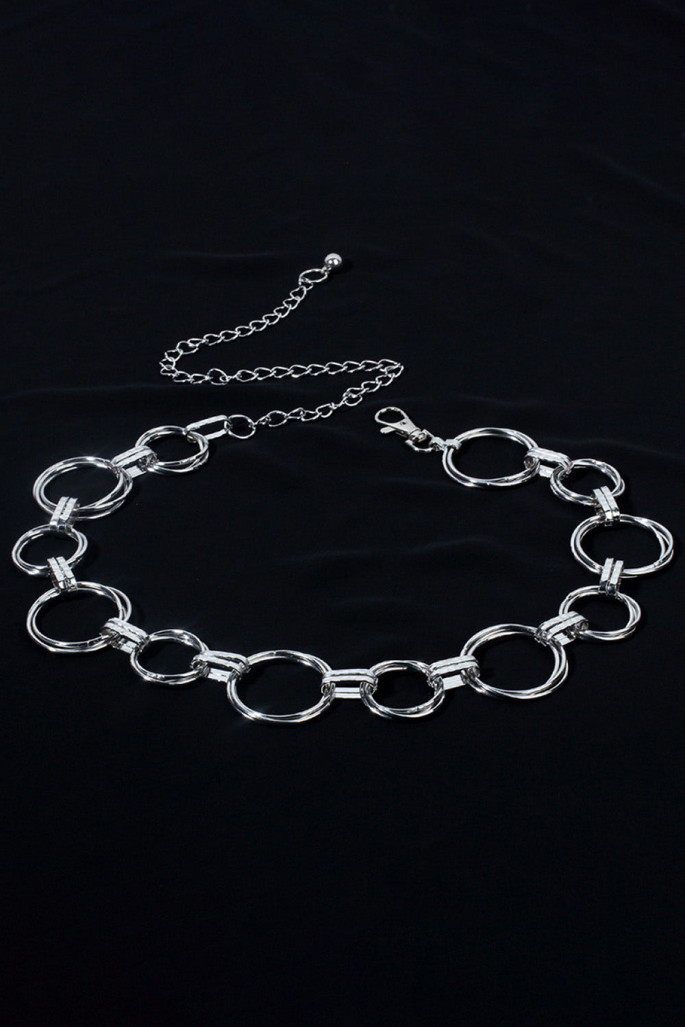 Black Alloy Chain Circle Shape Belt Trends