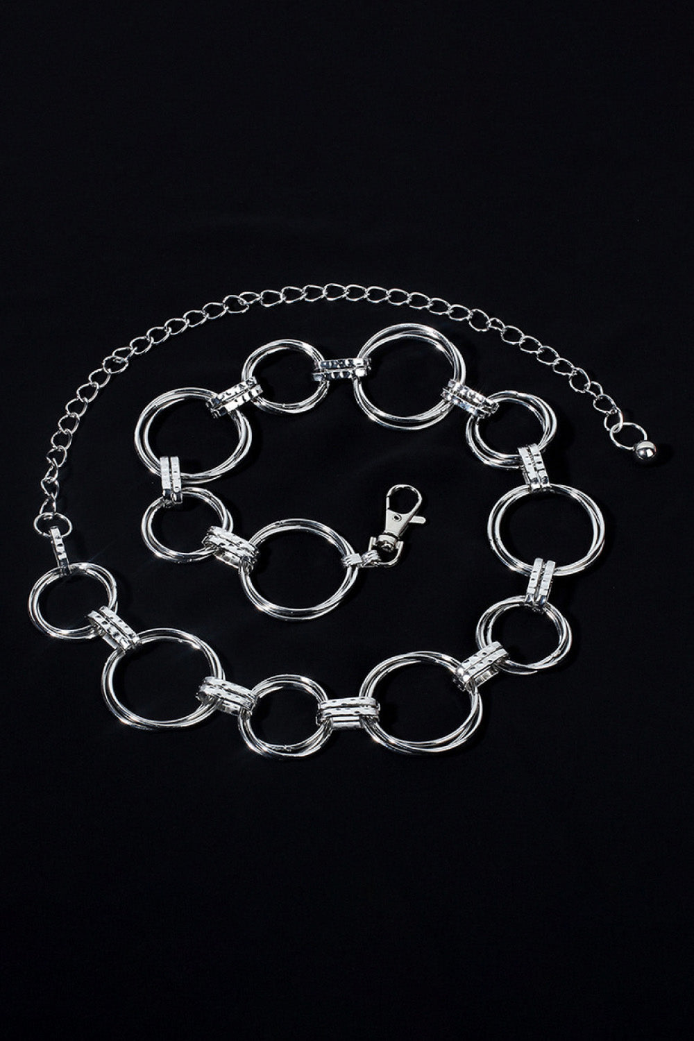 Black Alloy Chain Circle Shape Belt Trends