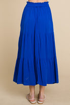 Dark Blue Beach Walk Full Size Frill Ruched Midi Skirt Maxi Skirt
