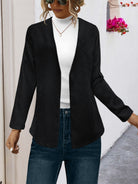 Black Open Front Long Sleeve Cardigan Coats & Jackets