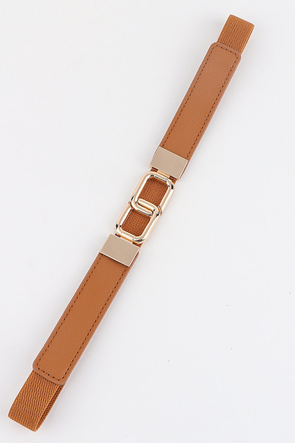 White Smoke Geometric Double Buckle Elastic Belt Trends