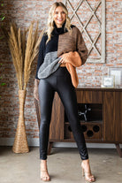 Dark Gray First Love PU Leather High Waist Pants Trends