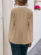 Rosy Brown Open Front Long Sleeve Cardigan Coats & Jackets