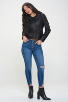 Dark Slate Gray Coalition LA Zip Up Hooded Jacket Trends