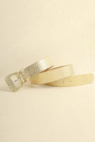 Bisque Glitter PU Leather Belt