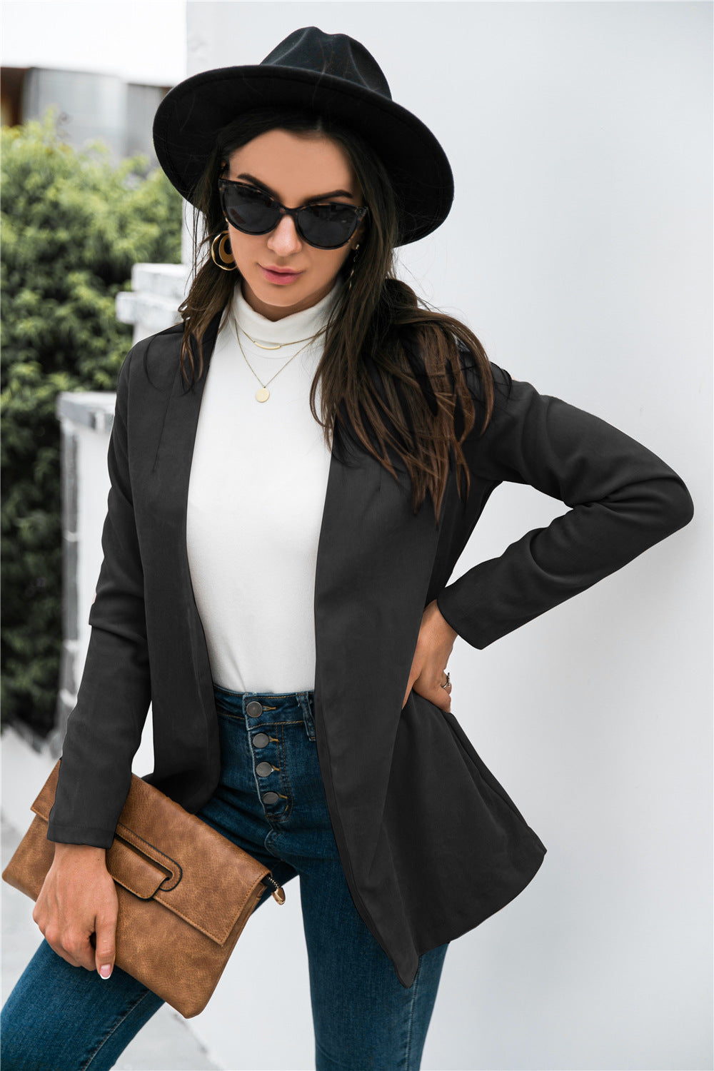 Light Gray Three-Quarter Sleeve Blazer Trends